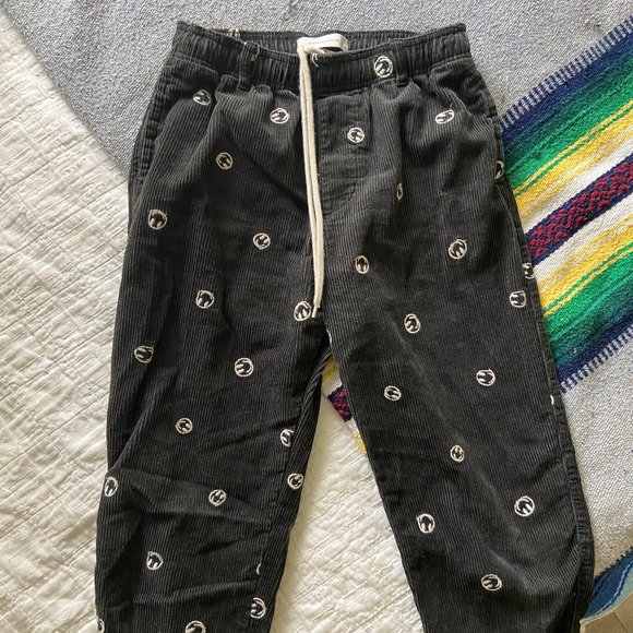 Uo Embroidered Corduroy Beach Pant 